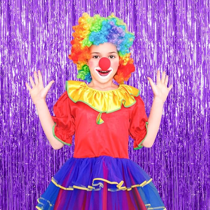 10 Pack Purple Backdrop Tinsel Streamers Foil Fringe Backdrop Halloween Party Decorations Purple Backdrop Curtain Birthday Graduation Bachelorette Christmas New Year Party Decorations