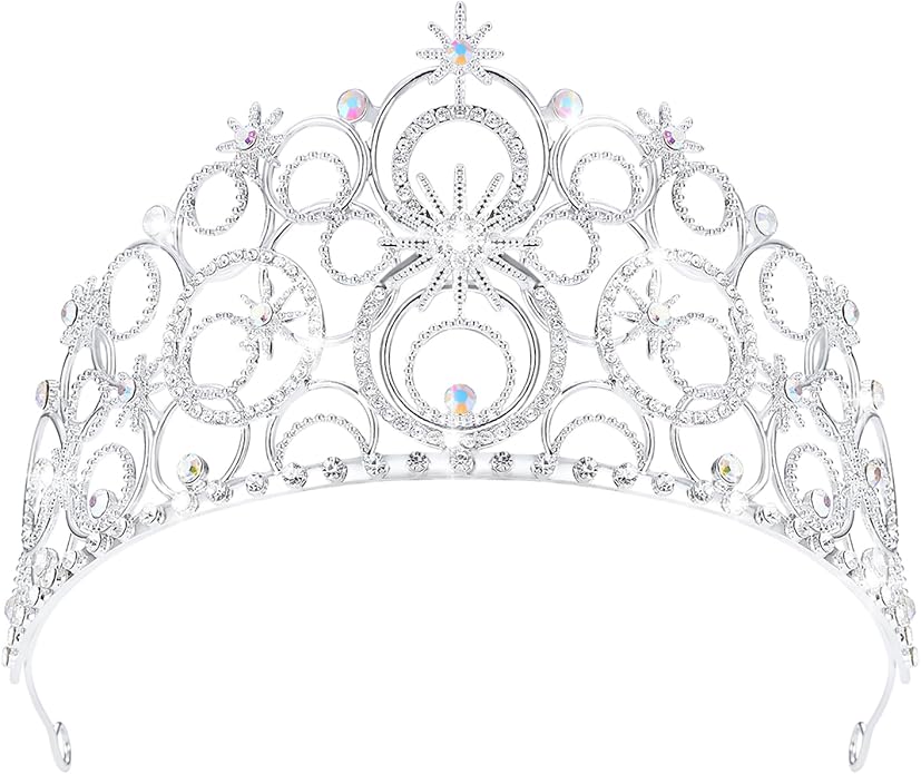 Crystal Crowns for Women, Crystal Bubble TiaraBride Royal Queen Headband Princess Headpieces for Women Bridal Wedding Prom Birthday Party Crowns