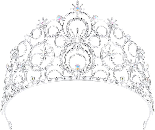 Crystal Crowns for Women, Crystal Bubble TiaraBride Royal Queen Headband Princess Headpieces for Women Bridal Wedding Prom Birthday Party Crowns