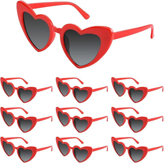 5/10/20 Pack Heart Sunglasses Bachelorette Vintage Heart Shaped Glasses for Wedding Bridesmaid Party Favor