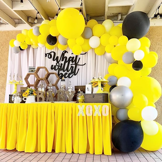 90pack Yellow Balloons Different Size 18/12/10/5 Inch Yellow Balloon Garland Arch Kit for Graduation, Wedding, Birthday, Baby Shower, Sunflower and Honeybee Theme Party Decorations