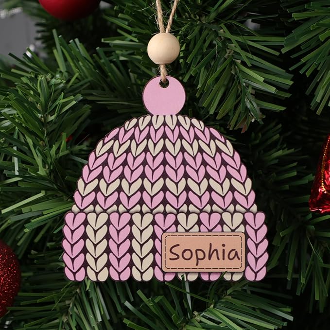 Personalized Name Ornaments for Christmas Tree, 2025 Wooden Custom Family Christmas Ornaments,4" Xmas Tree Decoration for Kids Baby Boy Girl