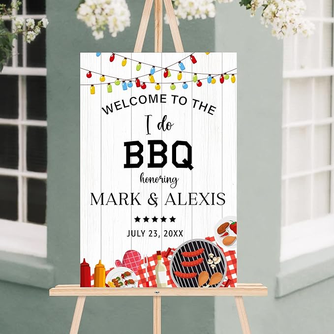 Personalized I Do BBQ Welcome Sign, I Do BBQ Sign, Welcome Sign For BBQ Rehearsal Dinner Wedding Engagement, I Do BBQ Sign, I Do Barbeque Sign, BBQ Signs For Outside, I Do BBQ Decorations