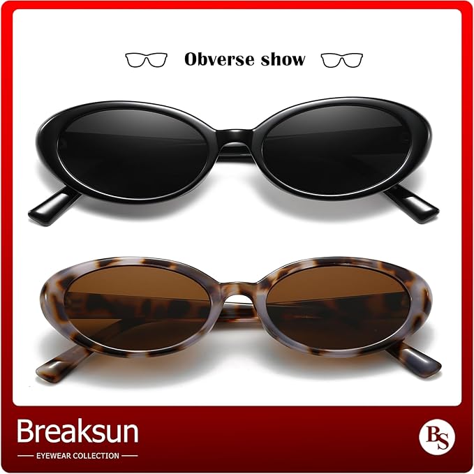 Retro Oval Sunglasses for Women Men Fashion Small Oval Sunglasses 90s Vintage Shades