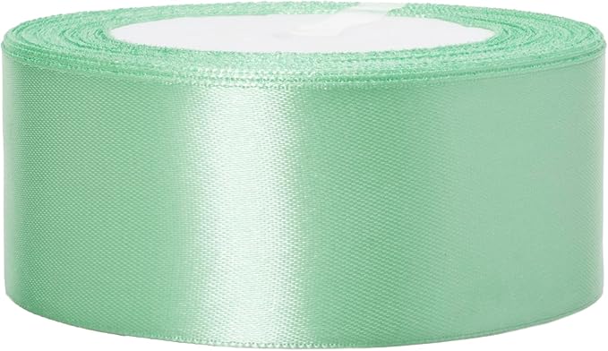 ATRBB 25 Yards 1-1/2 inch Wide Satin Ribbon Perfect for Wedding,Handmade Bows and Gift Wrapping(Mint Green)