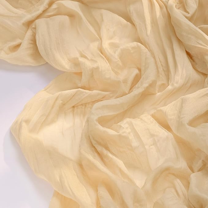 Socomi Gold Champagne Cheesecloth Table Runner Fall Thanksgiving Boho Rustic Gauze 120 inch 10FT Cheese Cloth Runner for Wedding Party Baby Shower Birthday Home Decor Holiday Decorations