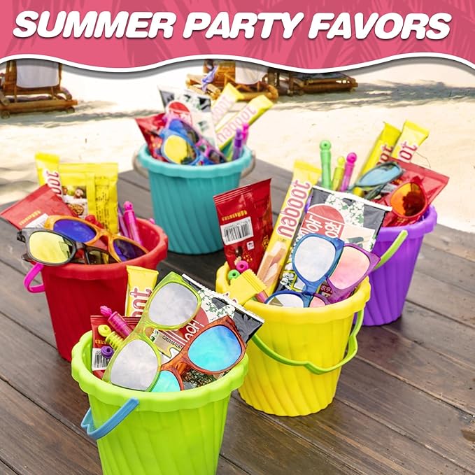 12 Pack Kids Sunglasses Hawaiian Party Favors with UV400 Protection, 12 Colors Neon Sunglasses in Bulk for Boys Girls Birthday, Beach, Summer Pool Party Supplies, Goody Bag Stuffers, Classroom Gift