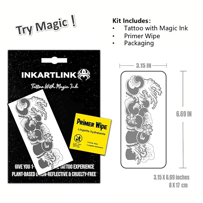 INKARTLINK Semi Permanent Tattoo, Temporary Tattoo, Beautiful and Realistic Design, Fun Tattoo Experience, Cruelty-free, Non-reflective, Waterproof (Lucky Cloud Armlet)