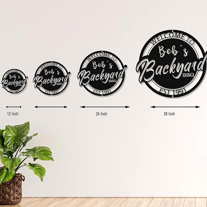 BBQ Metal Sign for Grill Masters - Personalized Barbecue Kitchen Decor - Vintage Man Cave Sign - Outdoor Patio, Porch, Garden Accessories - Custom Gift for Dad, Grandpa
