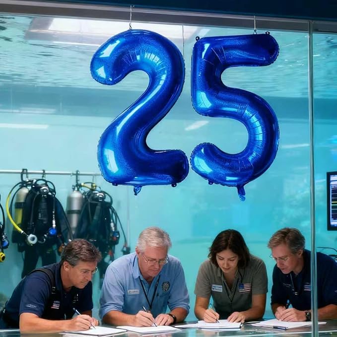 Laser Navy Blue Number 25 Balloons 40 Inch Giant Number Dark Blue 25 Foil Mylar Balloons for 25th Birthday Anniversary Events Party Decorations