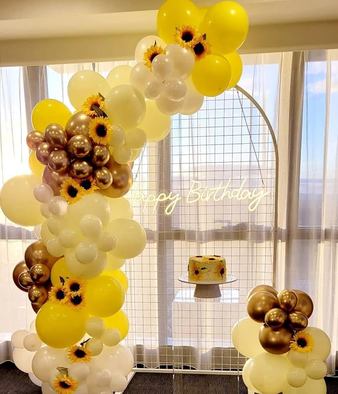 Bezente Pro Duralatex Yellow Balloons - 3.2g Premium 100 Pack 12 inch Yellow Balloons for Long-Lasting Professional Party Decorations, Large Birthday Summer Events
