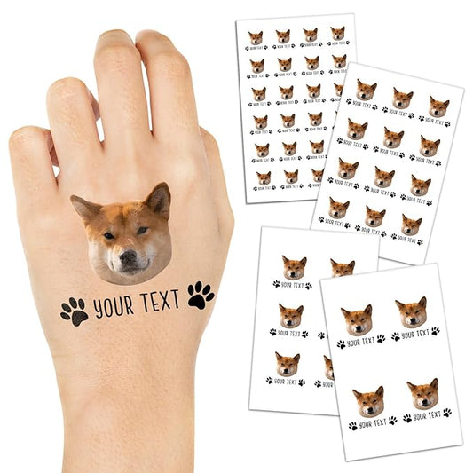 Custom Temporary Tattoos Personalized Face Tattoos with Name Party Favors for Wedding Birthday Christmas Pride Medical Alert