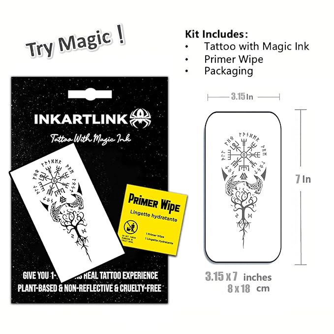 INKARTLINK Semi Permanent Temporary tattoos, niche unique tattoos, realistic tattoos, waterproof and non-reflective, exquisite packaging, unique design (Ancient Symbols 2)