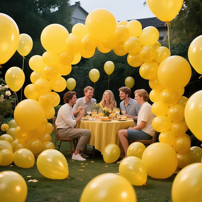 KAWKALSH Yellow Balloon 110pcs, 12 Inch Thickened Latex Party Balloons Helium Bright Color for Birthday Baby Shower Wedding Party Supplies Arch Garland Decoration