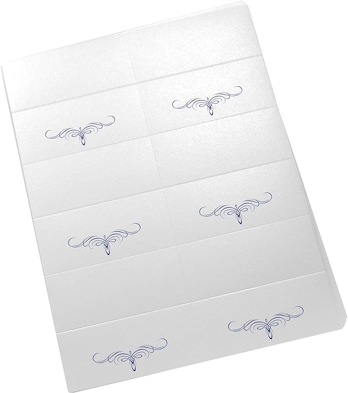 Decadent Flourish Printable Place Cards, Navy (Choose Color), Set of 150 (25 Sheets), Laser & Inkjet Printers - Wedding, Party, Dinner, and Special Events - Made in the USA