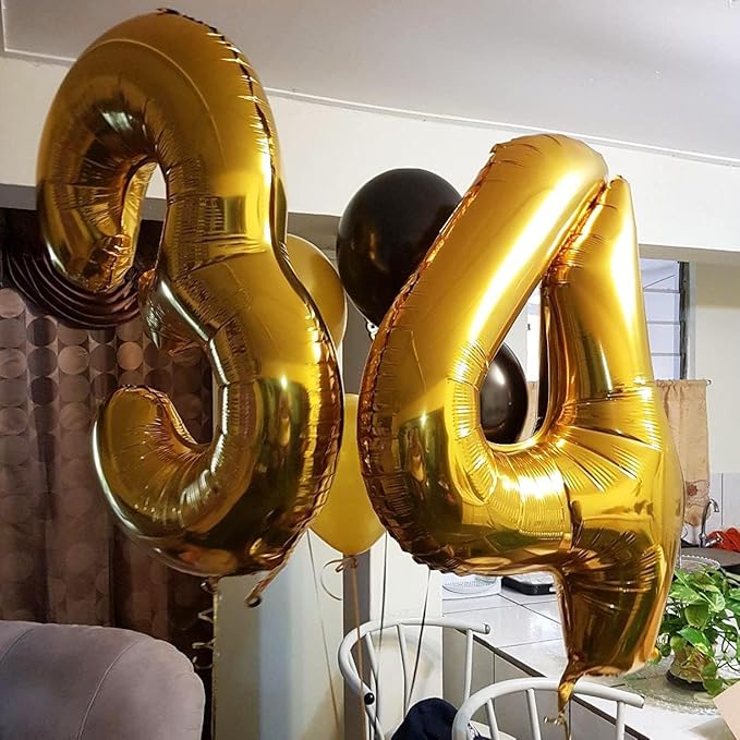 40 inch Gold Number Balloon Giant Foil Helium Balloons Gold Number 4 Balloon for 4th Birthday Party Anniversary Decorations Supplies