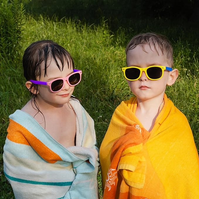 Pibupibu Kids Neon Colors Party Favor Supplies Unisex Sunglasses Pack of 8