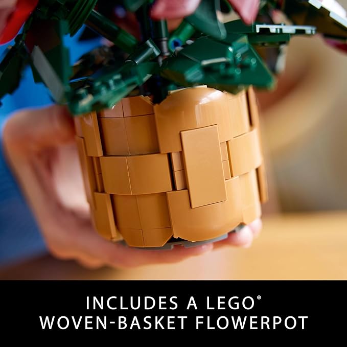 LEGO Icons Poinsettia Building Sets for Adults - Artificial Flowers for Decoration - Christmas Flowers for Table Centerpiece - 10370