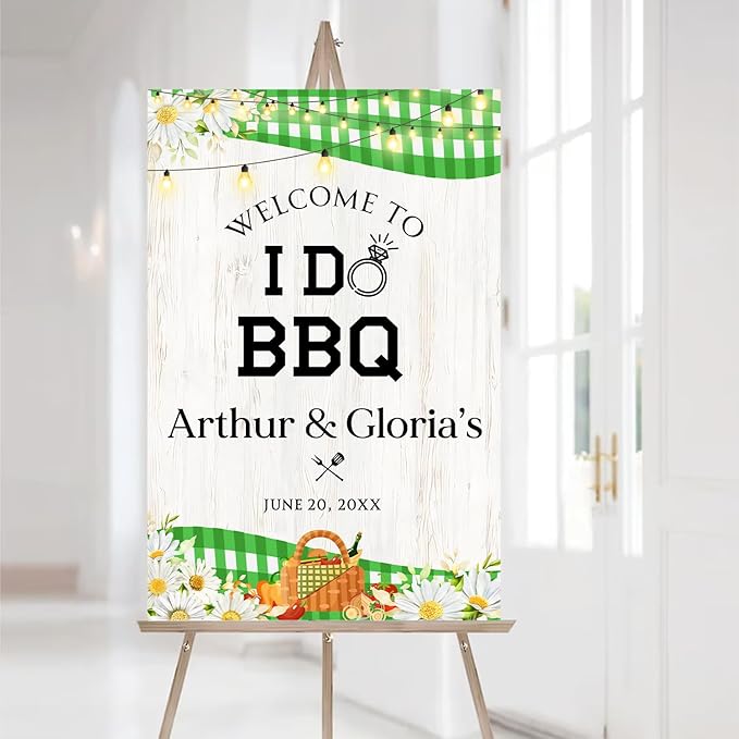 Personalized I Do BBQ Welcome Sign For Engagement & Couples Shower Party, BBQ Engagement Party Sign, Couples Shower BBQ Sign, BBQ Yard Sign, BBQ Signs For Outside, I Do BBQ Decorations