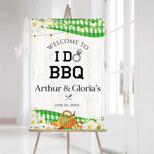 Personalized I Do BBQ Welcome Sign For Engagement & Couples Shower Party, BBQ Engagement Party Sign, Couples Shower BBQ Sign, BBQ Yard Sign, BBQ Signs For Outside, I Do BBQ Decorations