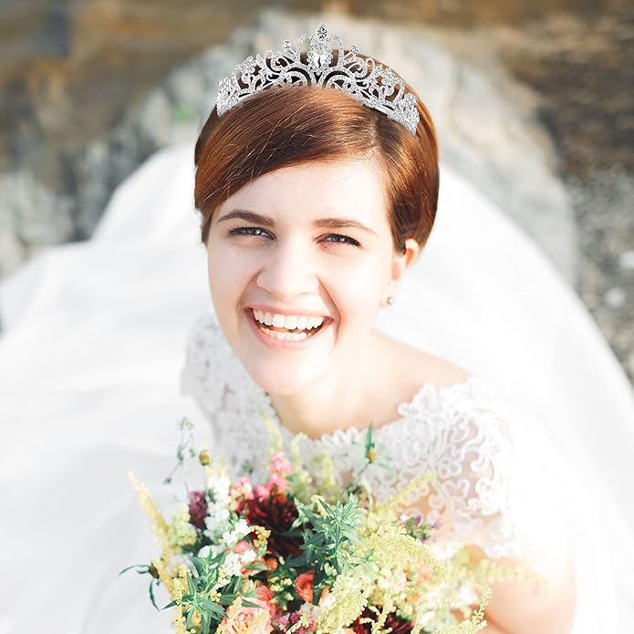 Crystal Tiara Crowns For Women Girls Princess Elegant Crown with Combs Women's Headbands Bridal Wedding Prom Birthday Party