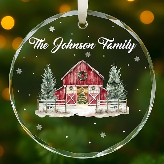 Personalized Crystal Christmas Ornaments with Photo, Custom Christmas Photo Tree Glass Ornaments, Elegant Crystal Keepsake for Family, Couples, Weddings & Christmas 2025 Gifts (#PGO09)