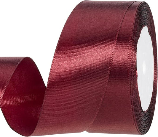 ATRBB 25 Yards 1-1/2 inch Wide Satin Ribbon Perfect for Wedding,Handmade Bows and Gift Wrapping(Wine Red)