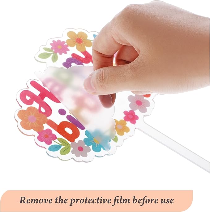 Coucoland Birthday Cake Toppers - 1 Pc Vintage Daisy Flower Acrylic Cake Decorations for Baby Shower Birthday Party Supplies