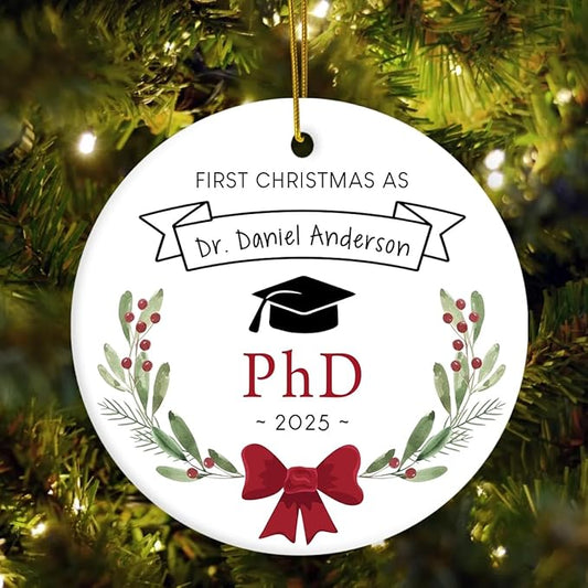 Personalized Phd Christmas Ornaments 2025, Custom Phd Graduation Ornament, New Doctor Gifts for Him Her, Doctorate Graduation Gift, Gift for Future Doctor, for Medical Students