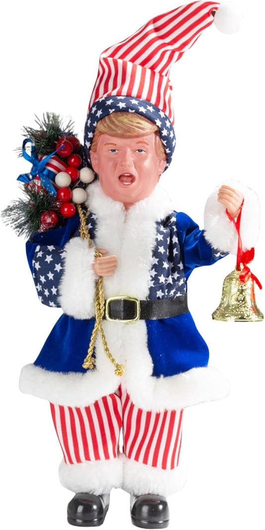 Father Santa Donald Christmas Figurine 45cm (Blue) – Funny Holiday Character Ornament – Novelty Christmas Decoration for Home, Party & Garden
