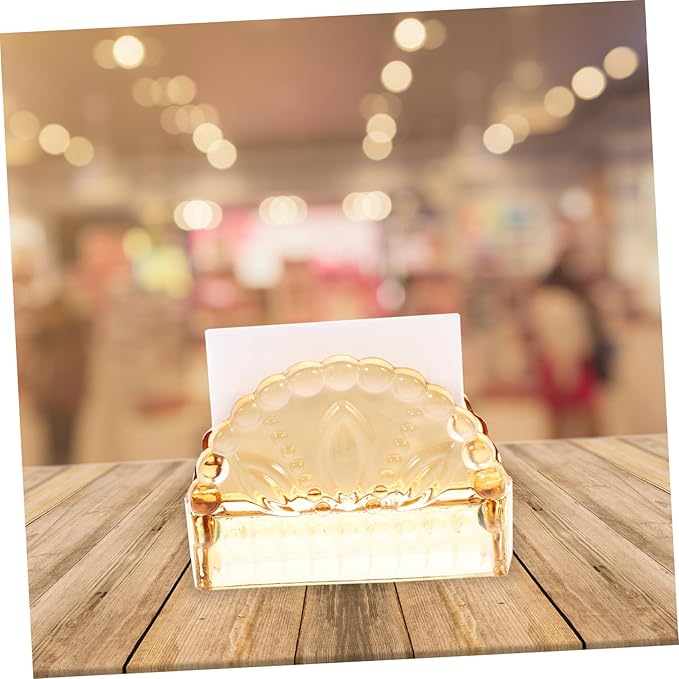 Vintage Amber Glass Napkin Holder Paper Tissue Dispenser for Tabletop Storage Upright Servilleteros for Parties Restaurants Cafes and Home Use