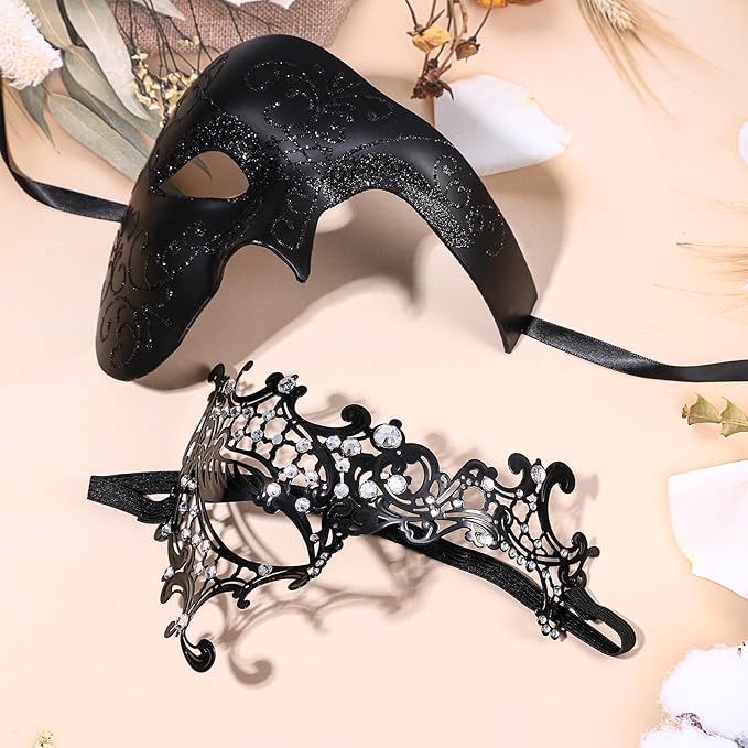 OIDEA Masquerade Mask for Couple - Roman Greek Venetian Mask Halloween Prom Party Costume Ball Mardi Gras Mask for Women Men