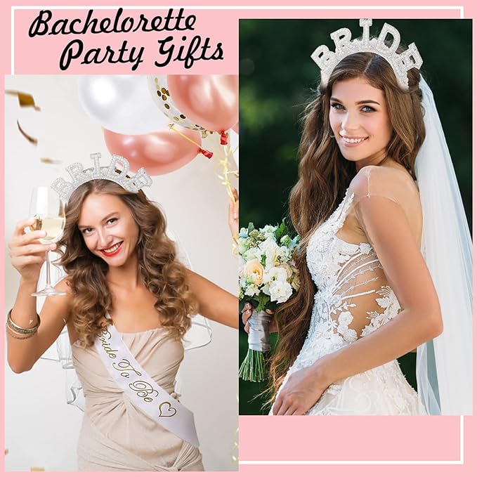 Bride Headband, Pearl Headband, Bridal Headbands Bachelorette Party Favors for Women's Hairband, Bridal Shower, Wedding, Engagement Parties Gift