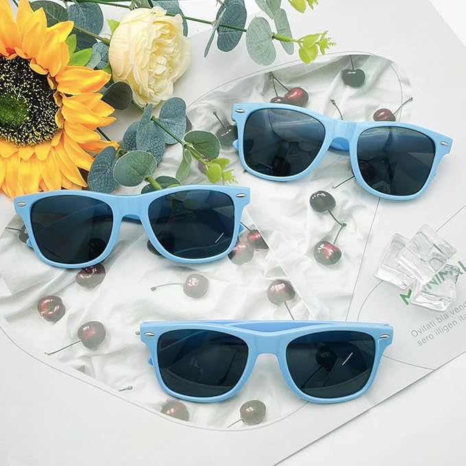 12 Pack Neon Colors Sunglasses Classic Retro Party Favors Sunglasses for Unisex Adult