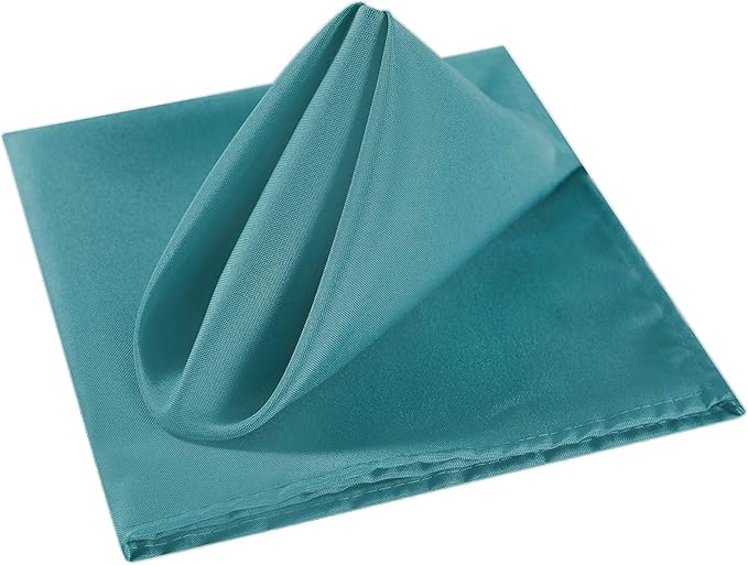 Cloth Napkins 20x20 inch Washable Polyester Dinner Napkins Soft Table Napkins for Wedding Party Dining Banquet(Teal,25PCS)