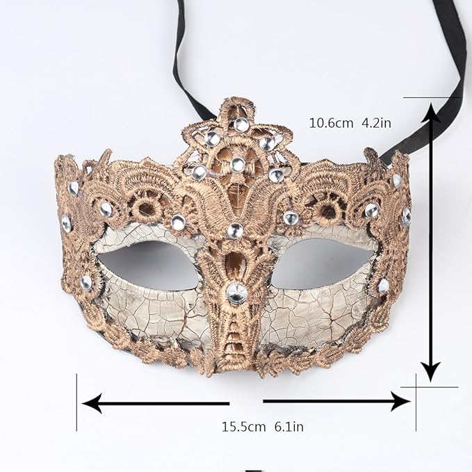 YU FENG Venetian Masquerade Mask for Women Couples Besties-Prom,Balls,Mardi Gras,Halloween and Parties Costume Mask