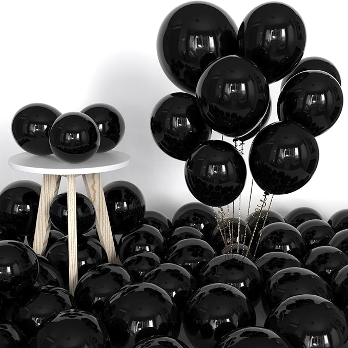 Labeol Halloween Balloons Black Balloons Different Sizes 151PCS 18/12/10/5 Inch Black Balloon Garland Arch Kit Quality Latex Balloons Decorations for Party Birthday Graduation Wedding