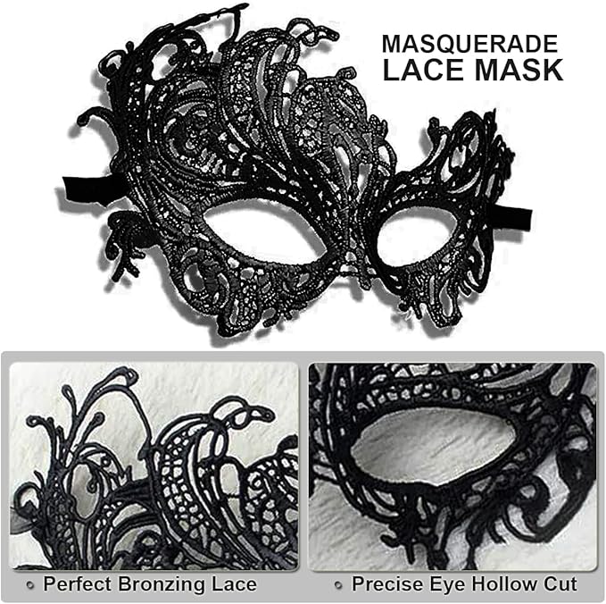 Masquerade Masks for Women Men Couple Lace Eye Mask for Venetian Carnival Halloween Party Ball Prom Costume Mardi Gras