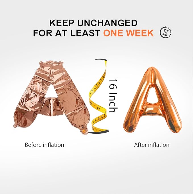 Foil Orange Letter Balloons 2 Sets of A-Z, Mylar Aluminum Hanging Alphabet for Children Birthday Graduation Party Decorations