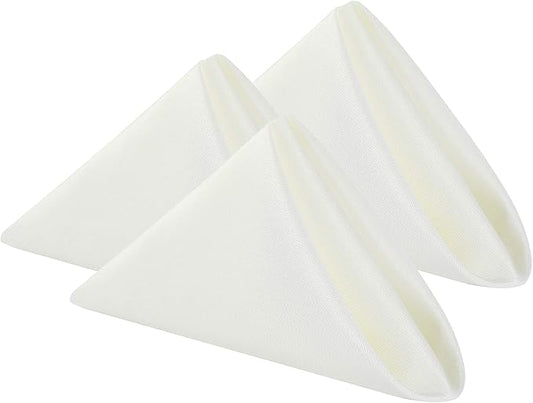 Cloth Napkins 17x17 inch Washable Polyester Dinner Napkins Soft Table Napkins for Wedding Party Dining Banquet(Ivory,50PCS)