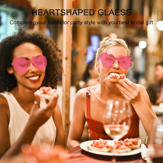 LEFIMOT 12 Pairs Heart Sunglasses for Women Heart Shaped Sunglasses Bulk Colorful Heart Glasses for Party Favor