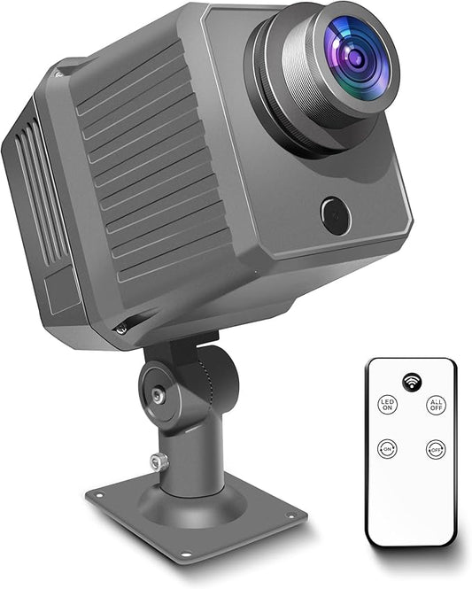 200W Logo GOBO Projector for Business, Rotational Super Bright Projection with Remote Control and Glass Lens, Triple Cooling System, IP65 Waterproof for Safe Indoor and Outdoor Use