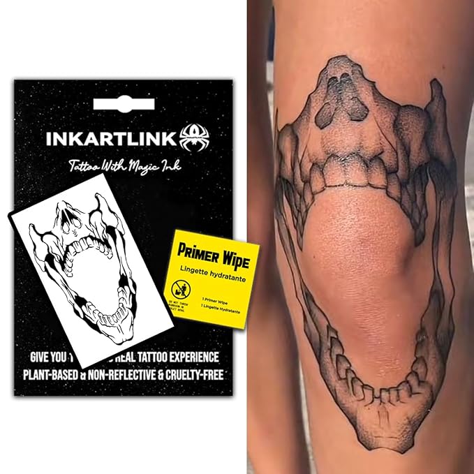 INKARTLINK Semi Permanent Tattoos,Halloween temporary tattoo, party tattoos, realistic, waterproof, cruelty-free, non-reflective (Devoured by Demons)