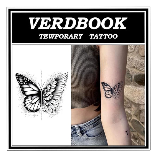 Waterproof Temporary Tattoos: 2-Sheet Tattoo Kit with Realistic Body Stickers, Semi-Permanent Tattoos for Adults Lasting 7-15 Days – Safe for Men & Women, Chimeric Flight