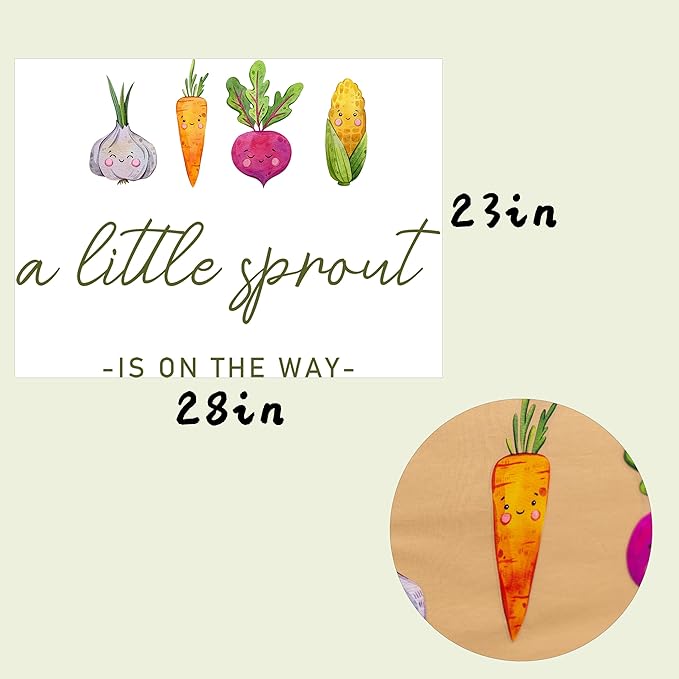 A Little Sprout is on The Way Wall Decal - Baby Shower Party Sticker, Farm Themed Baby Shower Decor, Balloon Arch Backdrop Sticker, Gender Reveal Birthday Party Decoration Decors