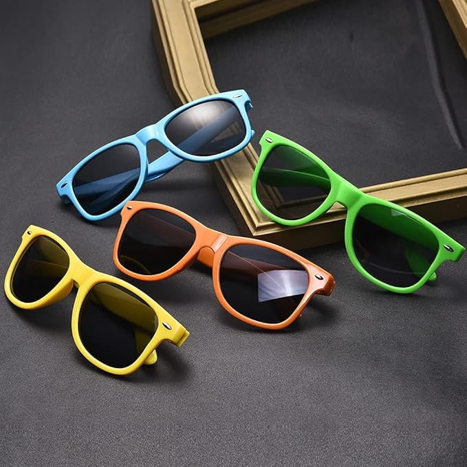 12 Pack Neon Colors Sunglasses Classic Retro Party Favors Sunglasses for Unisex Adult
