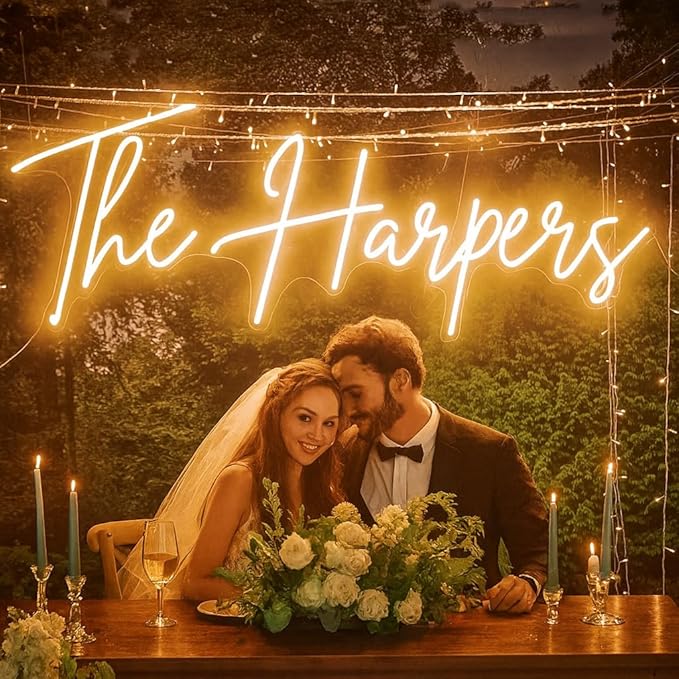 Custom Wedding Neon Sign - Personalized LED Name Light for Bride and Groom, Colors Adjustable Neon Wedding Decor for Reception Backdrop, Anniversary, Engagement, and Party Decorative Sign