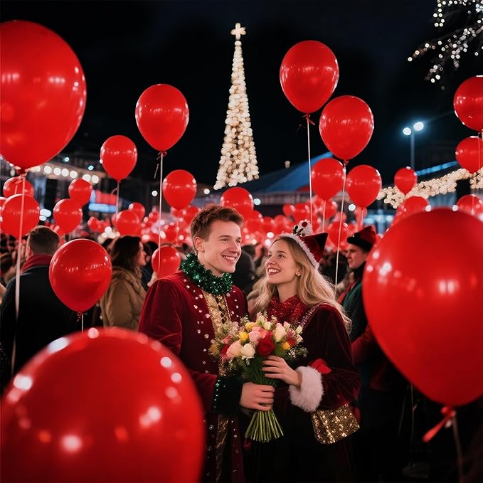 KAWKALSH Red Balloon 110pcs, 12 Inch Thickened Red Latex Helium Balloons for Graduation Wedding Independence Day Valentine's Day Memorial Day Christmas Engagement Birthday Party Decorations