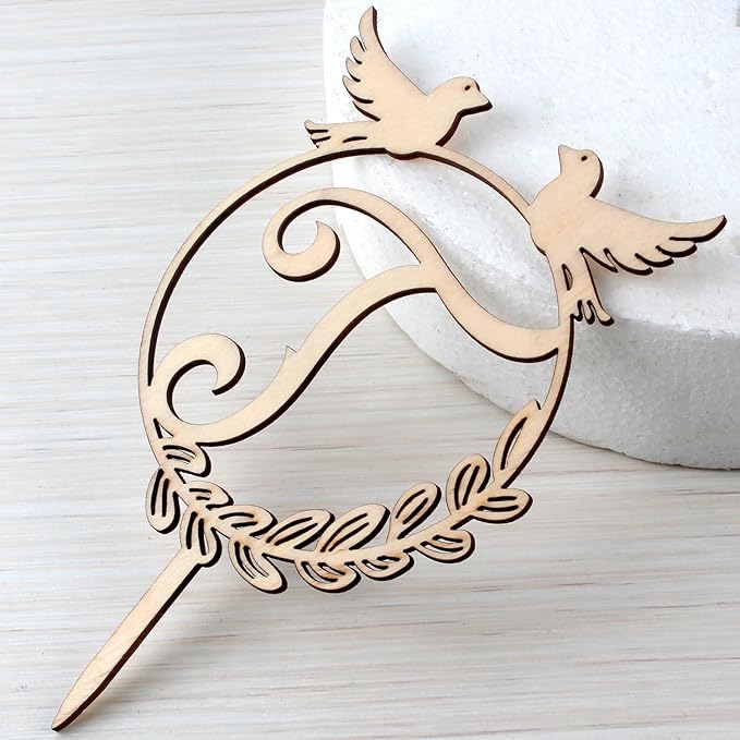 LINGTEER Personalized Inital Letter T Wood Cake Topper Perfect for Birthday Rustic Wedding Anniversary Party Keepsake Decoration