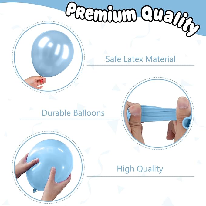 Blue Snowflake Balloons,12 Inch Blue Silver White Clear Balloons with Snowflake and Foil Balloon for Winter Wonderland Holiday Birthday Baby Shower Snow Christmas Party Decorations